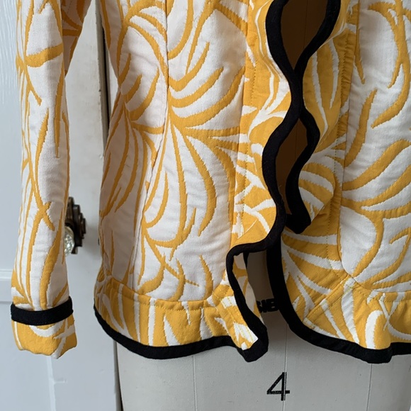 Museum Giftshop Lightweight Like New Quilted Jacket Yellow & Black Trim Sz Med - Picture 4 of 12